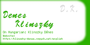 denes klinszky business card